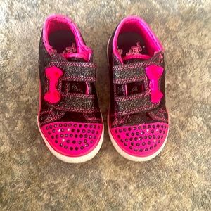 Twinkle toes black and pink kids sneakers